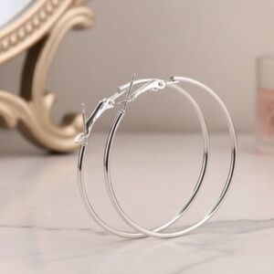 Womens Silver Hoop Earrings Lightweight